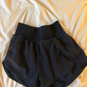 black athletic shorts